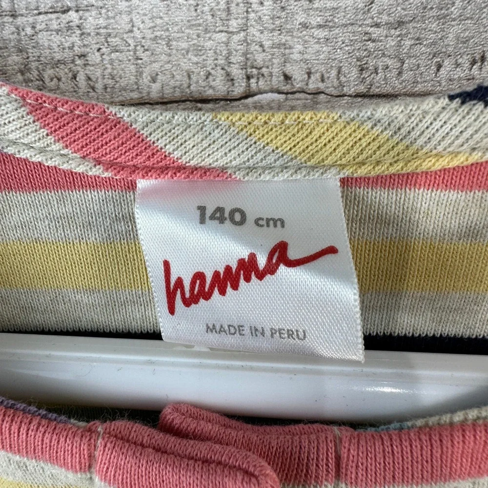 Hanna Andersson Girls Striped Long Sleeve Dress Size‎ 140 cm Multicolor Cotton